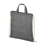 Sac à cordon publicitaire en matériaux recyclés 210 g/m2 Retro couleur noir