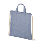 Sac à cordon publicitaire en matériaux recyclés 210 g/m2 Retro couleur bleu