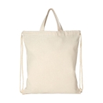 Sac à cordon publicitaire en matériaux recyclés 210 g/m2 Retro couleur naturel deuxième vue frontale