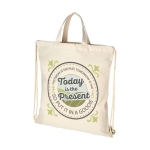 Sac à cordon publicitaire en matériaux recyclés 210 g/m2 Retro couleur naturel vue impression sérigraphique
