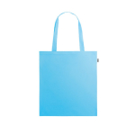 Sac personnalisé cabas recyclable avec longues poignées RPET Convert couleur bleu ciel