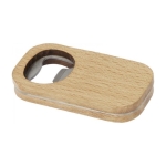 Décapsuleur publicitaire fonction sous-verre en bois Metalwood Club couleur bois clair