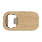 Décapsuleur publicitaire fonction sous-verre en bois Metalwood Club couleur bois clair deuxième vue frontale