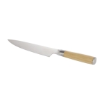 Couteau de chef en acier inoxydable avec manche en bambou Chef couleur bois clair