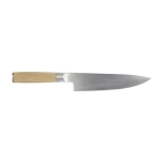 Couteau de chef en acier inoxydable avec manche en bambou Chef couleur bois clair deuxième vue arrière