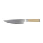 Couteau de chef en acier inoxydable avec manche en bambou Chef couleur bois clair deuxième vue frontale