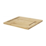 Planche à découper et à servir personnalisée durable Michelin couleur bois clair vue impression avec logo 2
