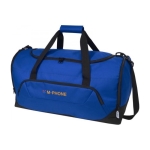 Sac de voyage publicitaire en plastique recyclé en couleur Sport couleur bleu roi vue impression transfert
