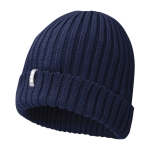 Bonnet en coton biologique avec revers plié Elevate™ Ives couleur bleu marine