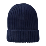 Bonnet en coton biologique avec revers plié Elevate™ Ives couleur bleu marine deuxième vue arrière