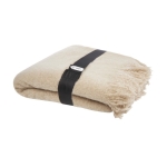 Couverture en mohair et RPET en tons clairs à franges 215 g/m² Mohair couleur beige