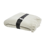 Couverture en mohair et RPET en tons clairs à franges 215 g/m² Mohair couleur gris clair
