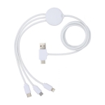 Câble de charge publicitaire muli-connection Antibacterial couleur blanc deuxième vue frontale