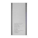 Batterie externe avec indicateur de batterie 8.000 mAh Chargepad Pro couleur argenté deuxième vue arrière