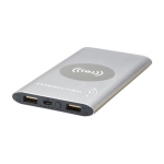 Batterie externe avec indicateur de batterie 8.000 mAh Chargepad Pro couleur argenté vue impression avec logo 2