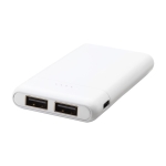 Power Bank de poche de 5.000 mAh avec deux ports USB Heroe couleur blanc