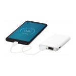 Power Bank de poche de 5.000 mAh avec deux ports USB Heroe couleur blanc troisième vue
