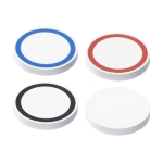 Socle de recharge sans fil rond avec une touche de couleur ColorRound couleur blanc deuxième vue en couleurs