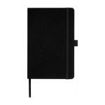 Carnet recyclé d'entreprise A5 avec pages lignées Marksman® Honhua couleur noir deuxième vue frontale