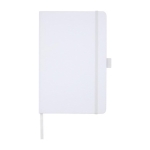 Carnet recyclé d'entreprise A5 avec pages lignées Marksman® Honhua couleur blanc deuxième vue frontale