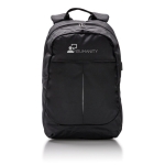 Sac à dos pour ordinateur de 15´´ avec port USB pour powerbank Oslo couleur noir deuxième vue avec logo