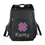 Sacs à dos personnalisés rembourrés pour ordinateur de 15´´ Iconic couleur noir deuxième vue impression sérigraphique