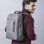 Sac à dos en nylon avec poche rembourrée pour PC de 15´´ Essential couleur gris troisième vue