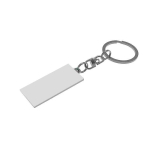 Porte-clés rectangulaire avec design en goutte de résine Rectangle couleur argenté