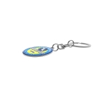 Porte-clé personnalisé par goutte de résine en couleurs Sublim Rond couleur argenté