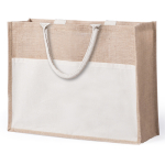 Sac cabas toile de jute personnalisable avec poche Pocket XL