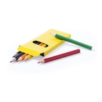 6 crayons de couleur dans boîte personnalisable à coloris vif Pigment couleur jaune sixième vue