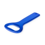 Décapsuleur en aluminium coloré avec manche perforé pour lanyard couleur bleu première vue