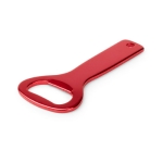 Décapsuleur en aluminium coloré avec manche perforé pour lanyard couleur rouge
