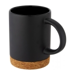 Tasse avec logo en céramique avec base en liège 425ml Contempo Cork couleur noir