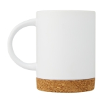 Tasse avec logo en céramique avec base en liège 425ml Contempo Cork couleur blanc