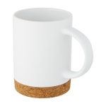 Tasse avec logo en céramique avec base en liège 425ml Contempo Cork couleur blanc