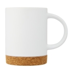 Tasse avec logo en céramique avec base en liège 425ml Contempo Cork couleur blanc