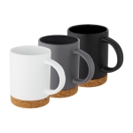 Tasse avec logo en céramique avec base en liège 425ml Contempo Cork couleur blanc