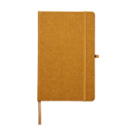 Carnets recyclés personnalisés A5 pages lignées PU Love Recycle couleur marron deuxième vue frontale
