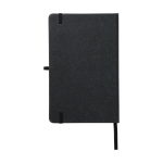 Carnets recyclés personnalisés A5 pages lignées PU Love Recycle couleur noir deuxième vue arrière