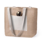 Sac publicitaire avec poche frontale et soufflet Jute Trendy couleur naturel première vue