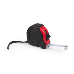 Mètre ruban publicitaire personnalisé avec logo de 5m couleur rouge troisième vue