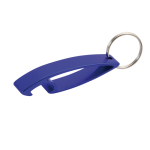 Porte-clés décapsuleur en aluminium coloré brillant couleur bleu
