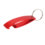 Porte-clés décapsuleur en aluminium coloré brillant couleur rouge