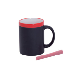 Tasse personnalisée en céramique et ardoise avec craie 350ml Chalk couleur rouge
