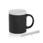 Tasse personnalisée en céramique et ardoise avec craie 350ml Chalk couleur blanc première vue