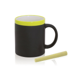 Tasse personnalisée en céramique et ardoise avec craie 350ml Chalk couleur jaune première vue