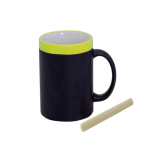 Tasse personnalisée en céramique et ardoise avec craie 350ml Chalk couleur jaune
