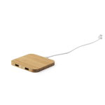 Base de charge sans fil carrée en bambou Natura Square couleur bois première vue