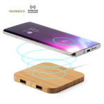 Base de charge sans fil carrée en bambou Natura Square cinquième vue